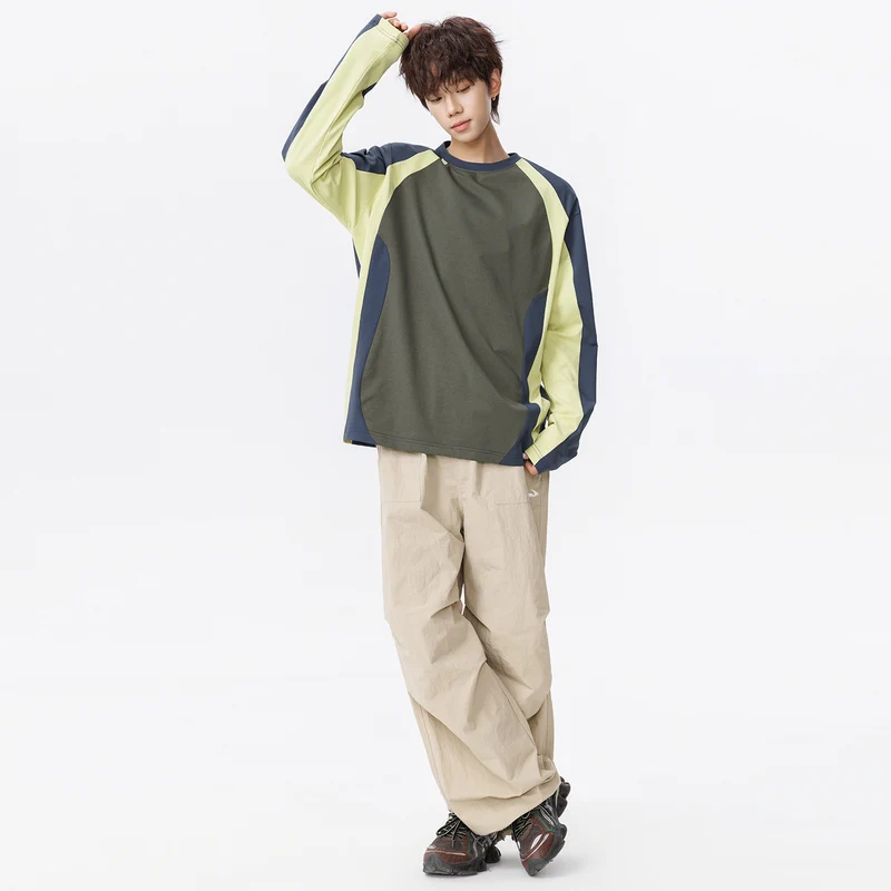 Herren Oversized Performance-Langarmshirt mit Raglanärmeln und Mesh‑Einsätzen Drune