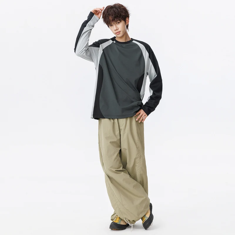Herren Oversized Performance-Langarmshirt mit Raglanärmeln und Mesh‑Einsätzen Drune