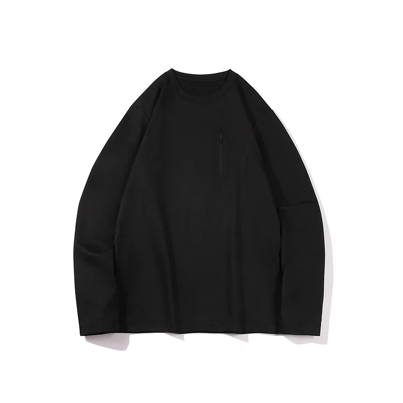 Herren Oversized-Langarmshirt mit Brustreißverschluss und Relaxed-Fit Drune