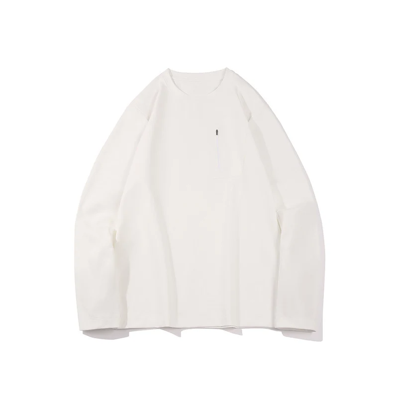 Herren Oversized-Langarmshirt mit Brustreißverschluss und Relaxed-Fit Drune
