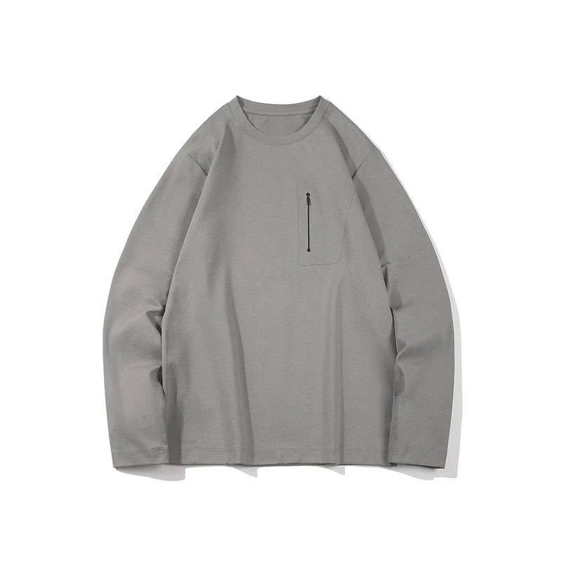 Herren Oversized-Langarmshirt mit Brustreißverschluss und Relaxed-Fit Drune