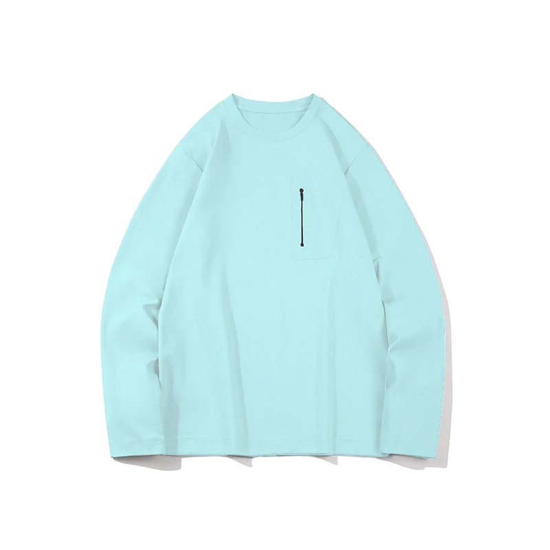 Herren Oversized-Langarmshirt mit Brustreißverschluss und Relaxed-Fit Drune