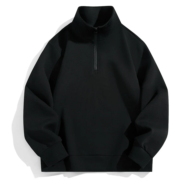 Herren Oversized-Halbzip-Sweatshirt mit hohem Stehkragen, schwerer French-Terry und minimalistischem Design Drune