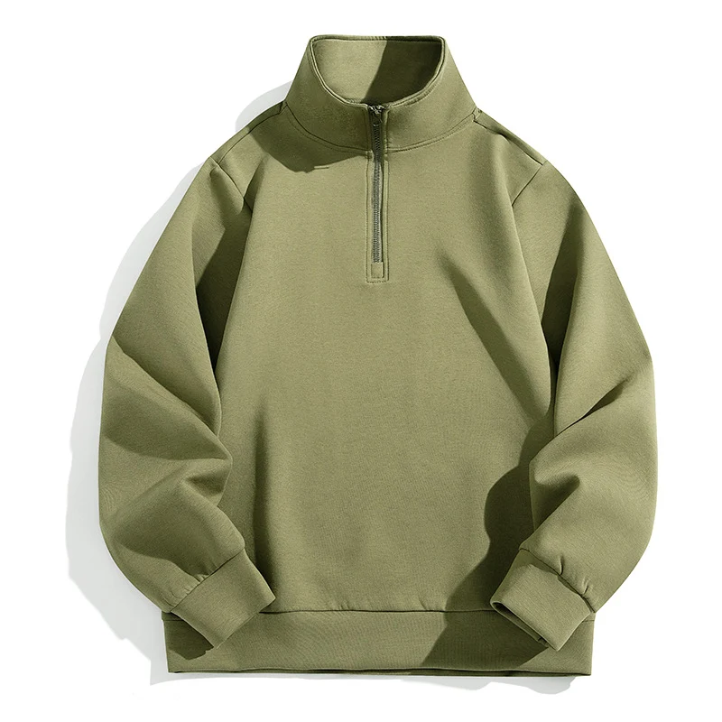 Herren Oversized-Halbzip-Sweatshirt mit hohem Stehkragen, schwerer French-Terry und minimalistischem Design Drune