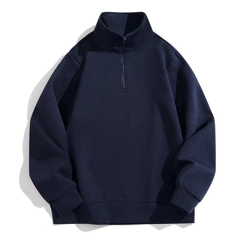 Herren Oversized-Halbzip-Sweatshirt mit hohem Stehkragen, schwerer French-Terry und minimalistischem Design Drune