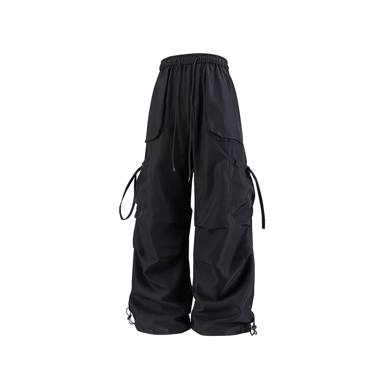 Herren Oversized Cargo‑Bundhose im Baggy‑Utility‑Cut mit Elastikbund, Klapptaschen und verstellbaren Saumabschlüssen Drune
