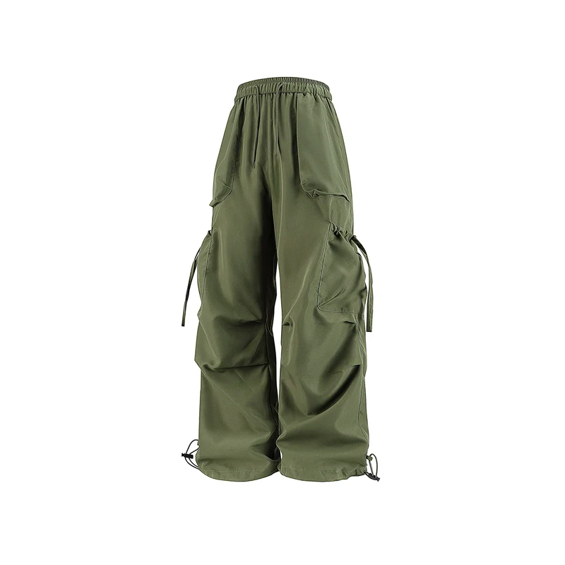 Herren Oversized Cargo‑Bundhose im Baggy‑Utility‑Cut mit Elastikbund, Klapptaschen und verstellbaren Saumabschlüssen Drune