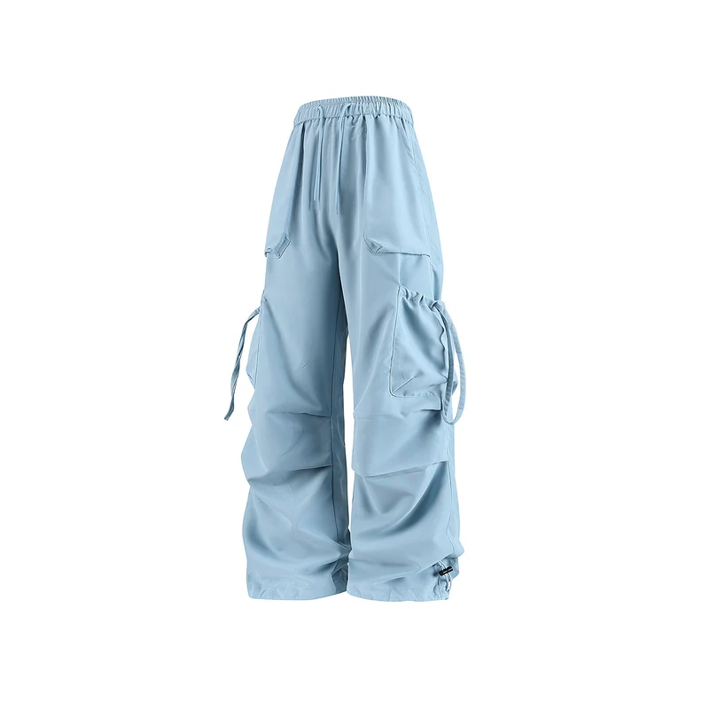 Herren Oversized Cargo‑Bundhose im Baggy‑Utility‑Cut mit Elastikbund, Klapptaschen und verstellbaren Saumabschlüssen Drune