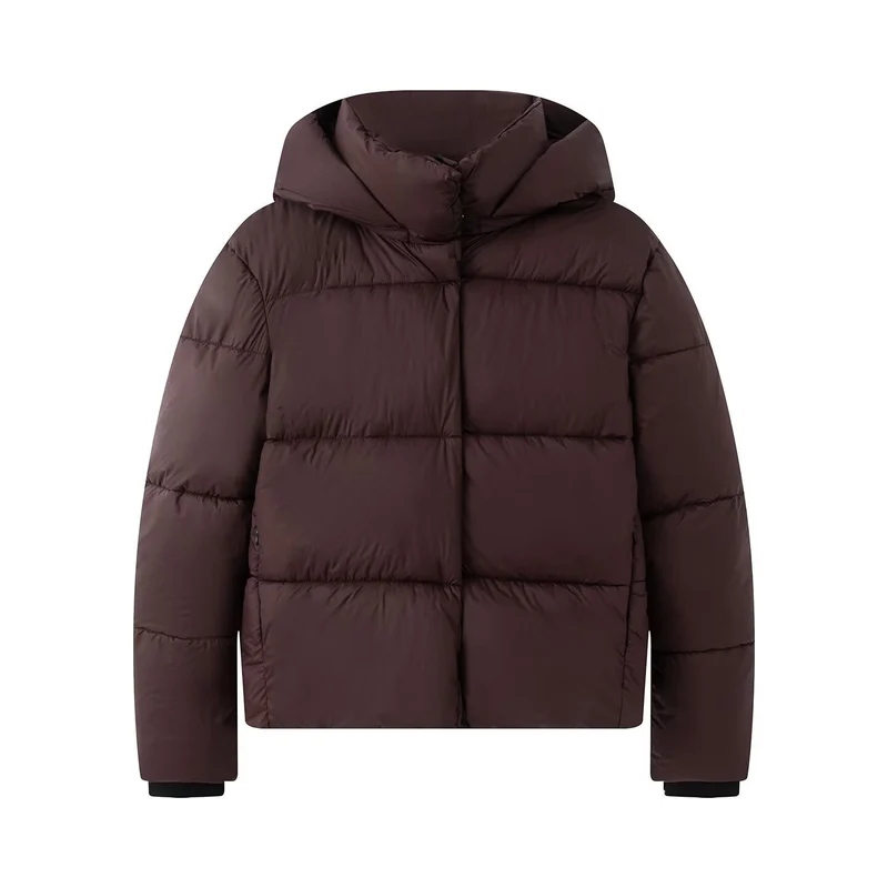 Damen Boxy‑Steppjacke mit Kapuze, hohem Stehkragen und Rippbündchen Drune
