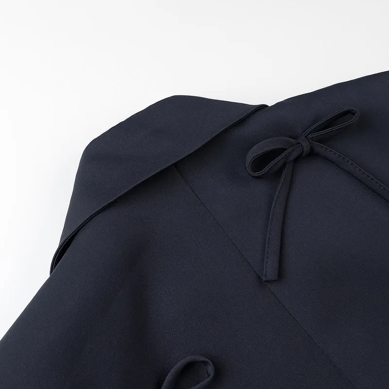 Damen Boxy‑Blazer mit dekorativen Schleifen, Reverskragen und legerer Silhouette Drune