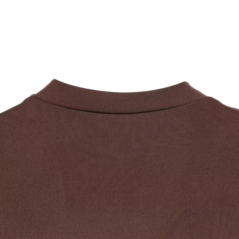 Damen Body mit tiefem V‑Ausschnitt, Raffung und Metallschließe Drune