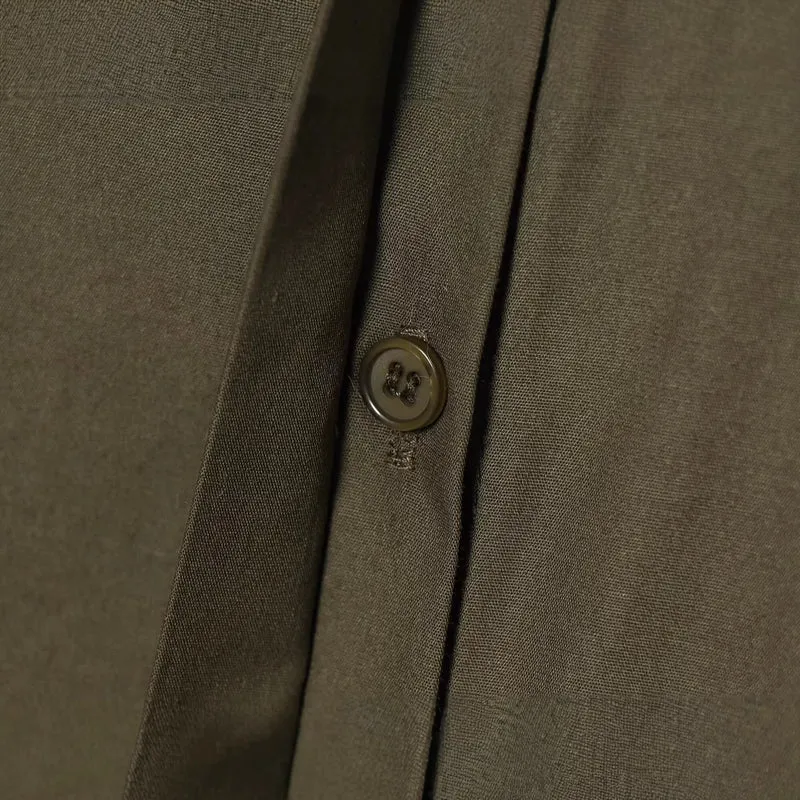 Damen Bluse mit weiten Ballonärmeln und verdeckter Knopfleiste Drune