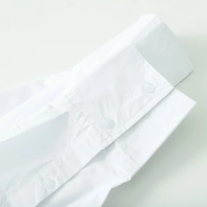 Damen Bluse mit übergroßem besticktem Spitzenkragen und Bindeband Drune