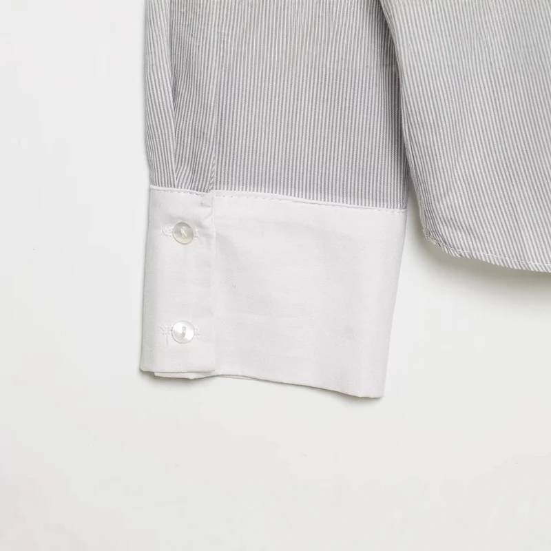Damen Bluse mit Schleifenkragen und Rüschenblende Drune