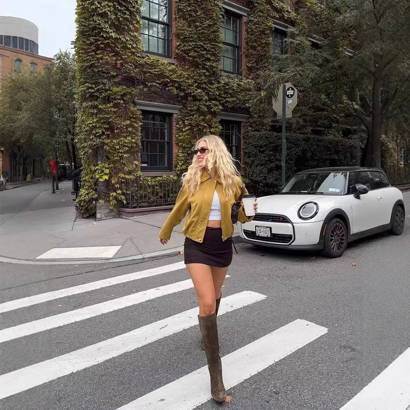 Damen Blousonjacke in Velours‑Optik mit Raglanärmeln und tailliertem Saum Drune