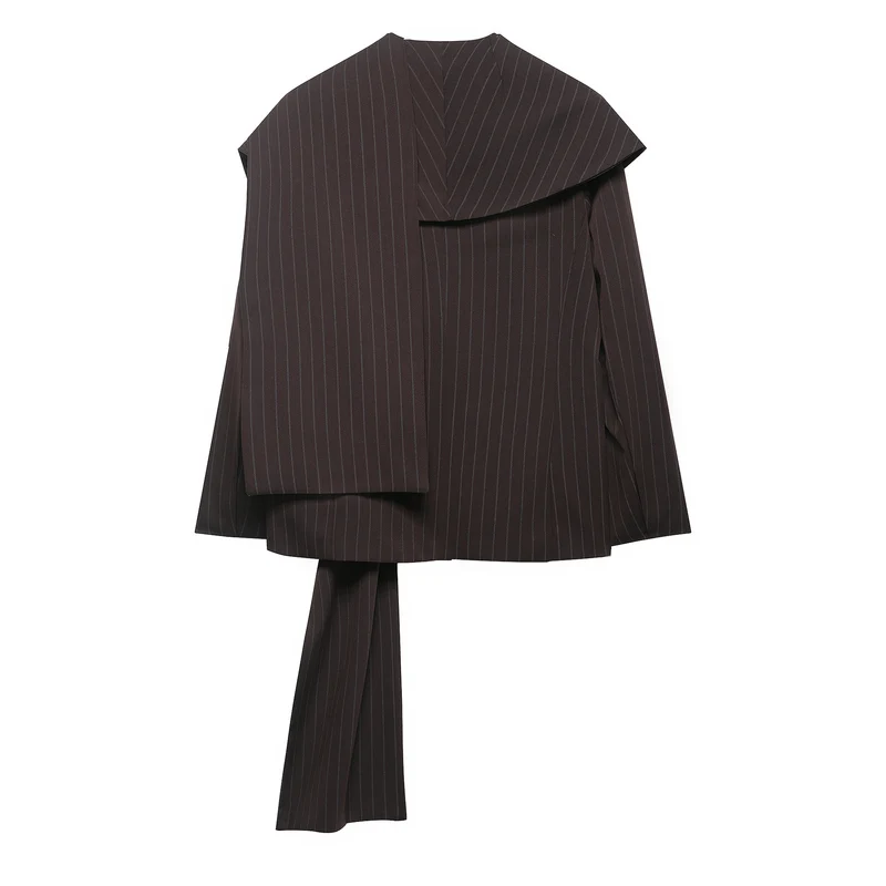 Damen Blazer mit übergroßem Schalkragen und langer Bindeschleife Drune