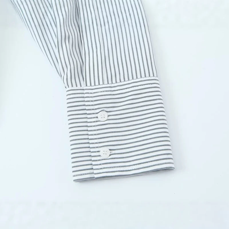 Damen Bindeschal‑Bluse mit Streifenmuster und Oversize‑Passform Drune