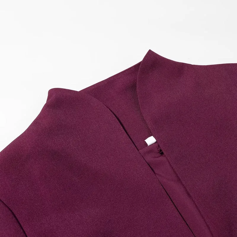 Damen Asymmetrischer Cropped-Blazer mit spitzem Saum und Stehkragen Drune