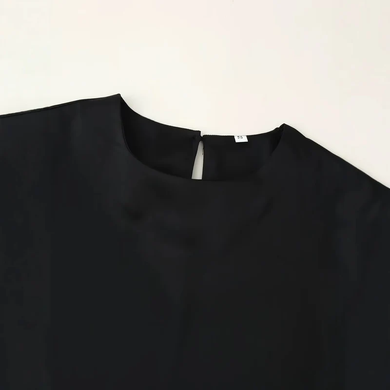 Damen Asymmetrische Tunika mit Spitzensaum und Langarm Drune