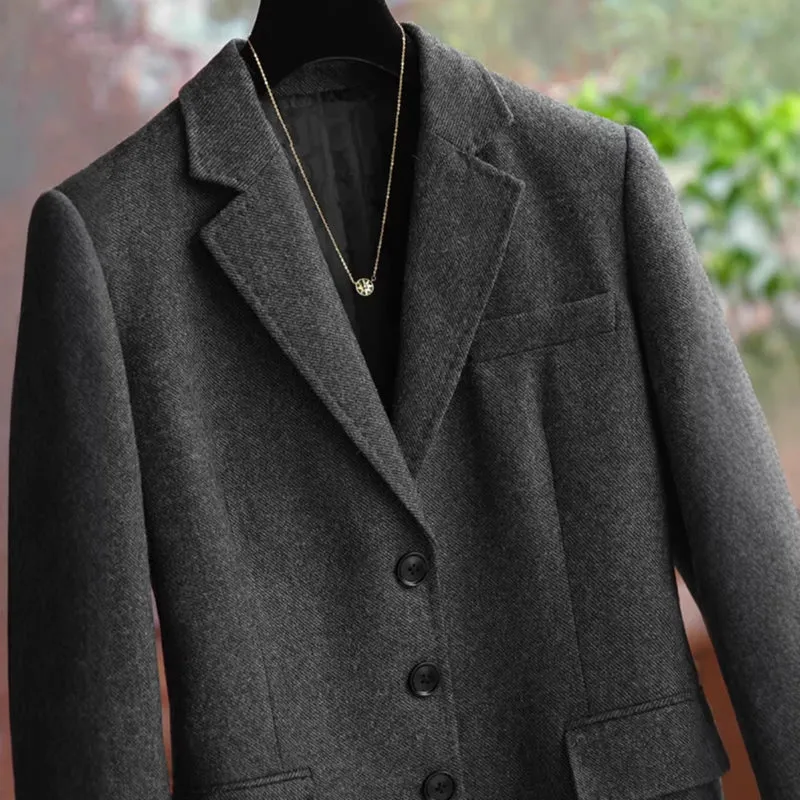 Damen Eleganter und stilvoller Wollblazer Drune