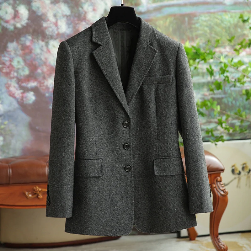 Damen Eleganter und stilvoller Wollblazer Drune