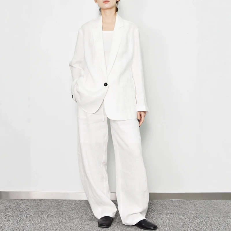 Damen Eleganter und lässiger Leinenblazer Drune