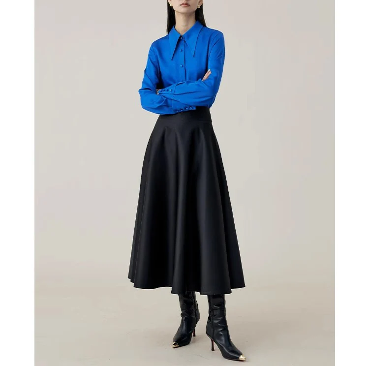 Damen Eleganter und fließender Midi-Rock Drune