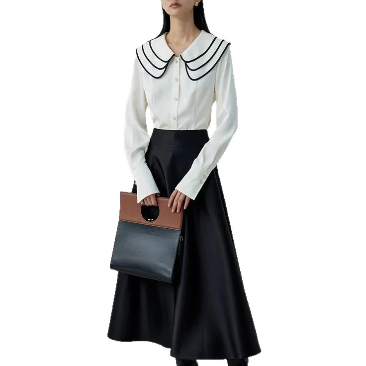 Damen Eleganter und fließender Midi-Rock Drune
