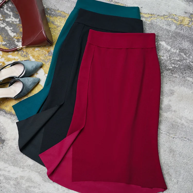 Damen Eleganter und figurbetonter Midirock Drune