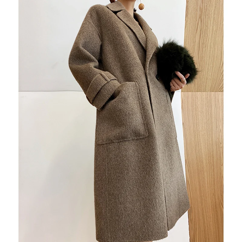 Damen Eleganter und bequemer Wollmantel Drune