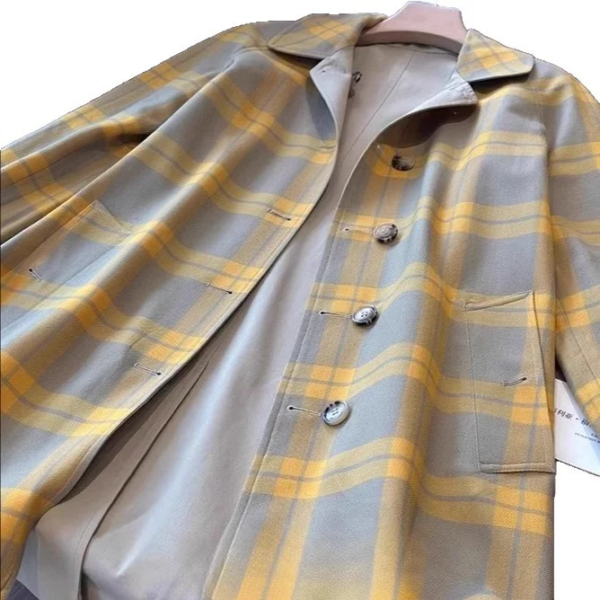 Damen Eleganter Trenchcoat mit doppelter Knopfleiste aus hochwertigem Material Drune