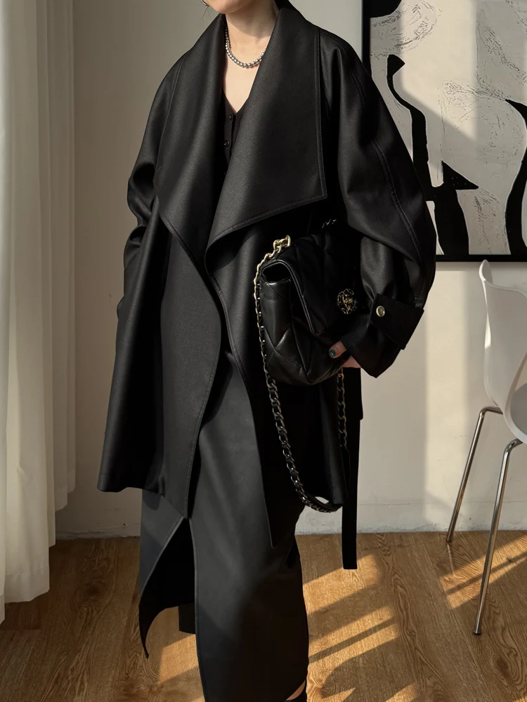 Damen Eleganter Trenchcoat aus hochwertigem Material Drune