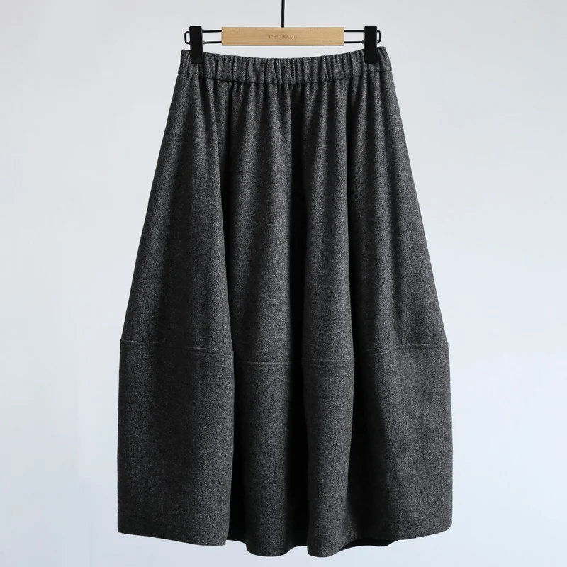 Damen Eleganter, schwingender Midi-Rock aus Wollmischung Drune