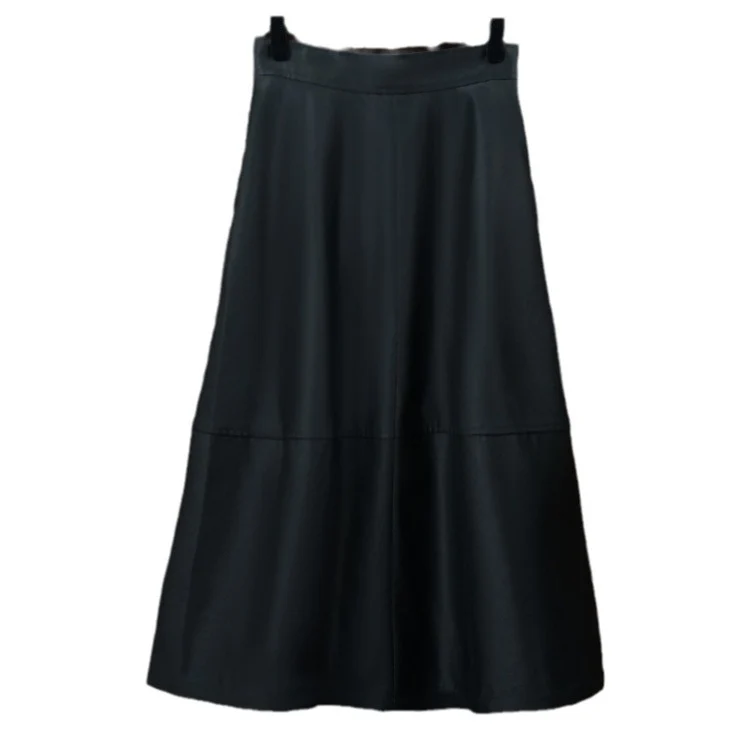 Damen Eleganter, schwingender Lederrock Drune