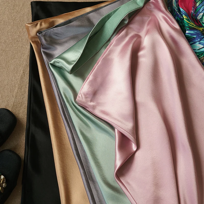 Damen Eleganter Satin-Midirock Drune