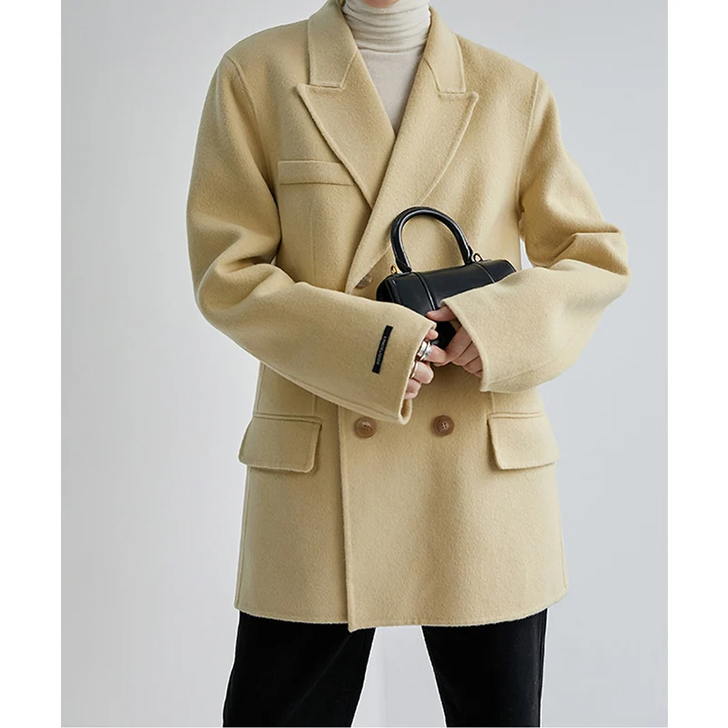 Damen Eleganter Oversized Blazer mit doppeltbreiter Knopfleiste Drune