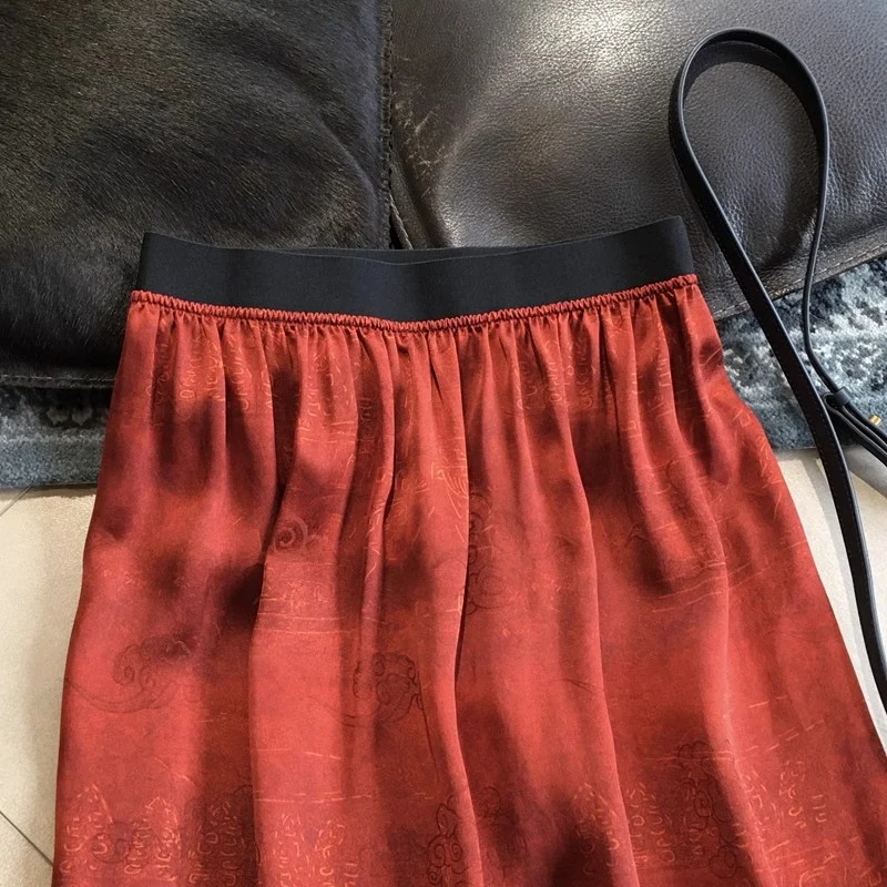 Damen Eleganter Midirock mit schwingendem Saum Drune