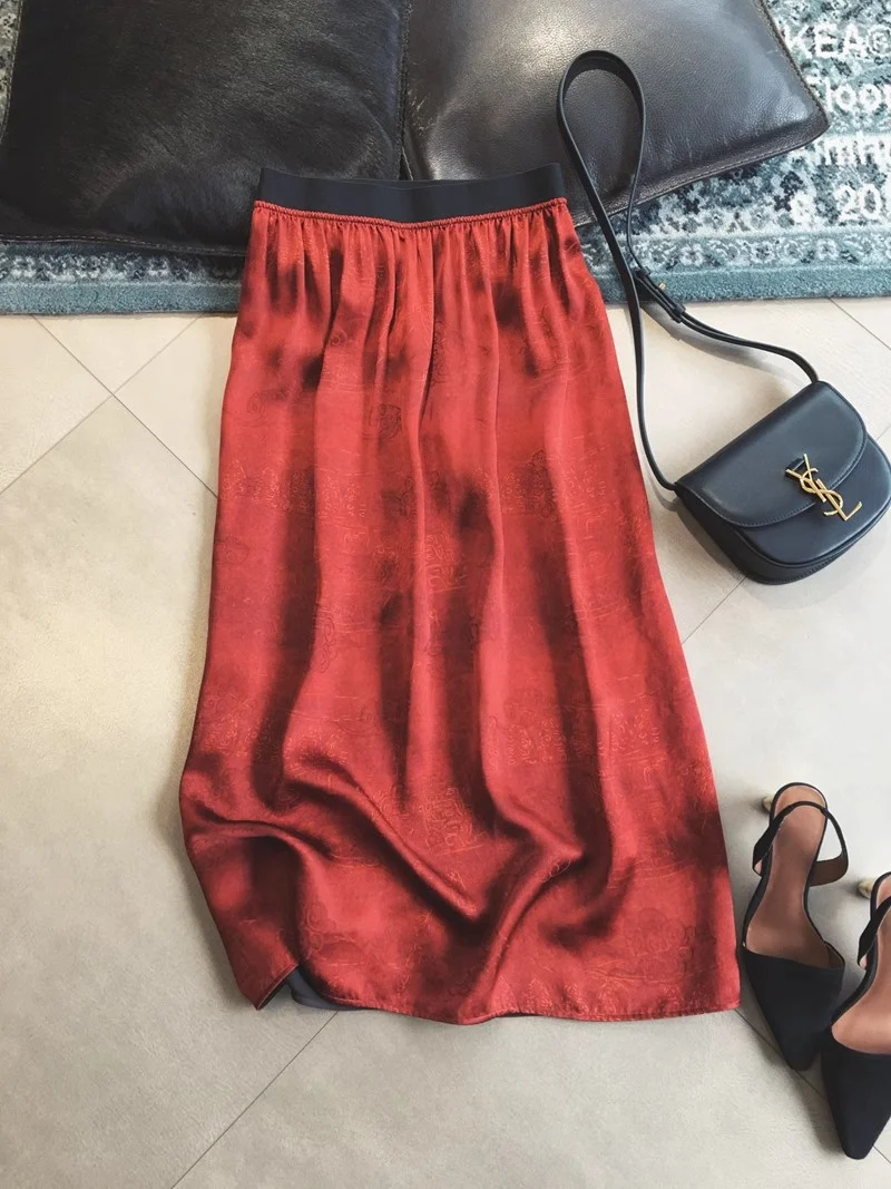 Damen Eleganter Midirock mit schwingendem Saum Drune