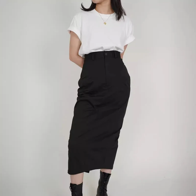 Damen Eleganter Midirock mit innovativem Schnitt Drune