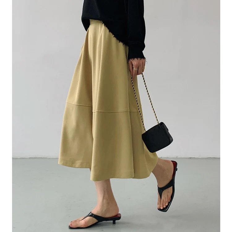 Damen Eleganter Midirock aus luftiger Baumwolle Drune