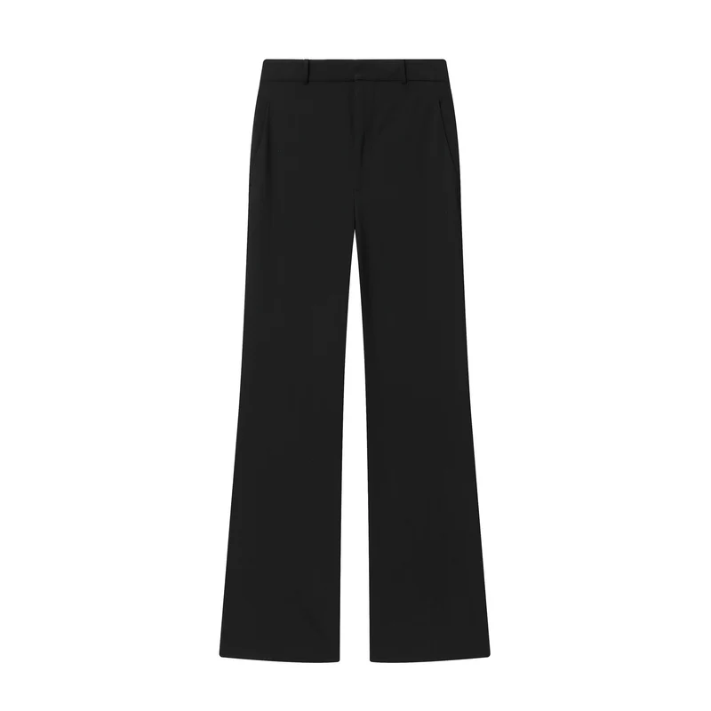Damen 10+ hochtaillierte Wide‑Leg Anzughose mit Bügelfalte und verdeckter Verschluss Drune