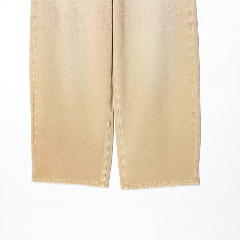 Damen 10+ hochtaillierte weite Culotte-Jeans mit lässiger Used-Optik und gekürztem Bein Drune