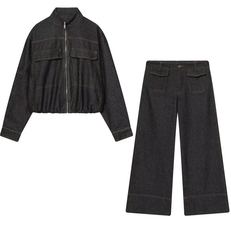 Damen 10+ Culotte-Jeans mit hoher Taille, weitem Bein und aufgesetzten Pattentaschen Drune