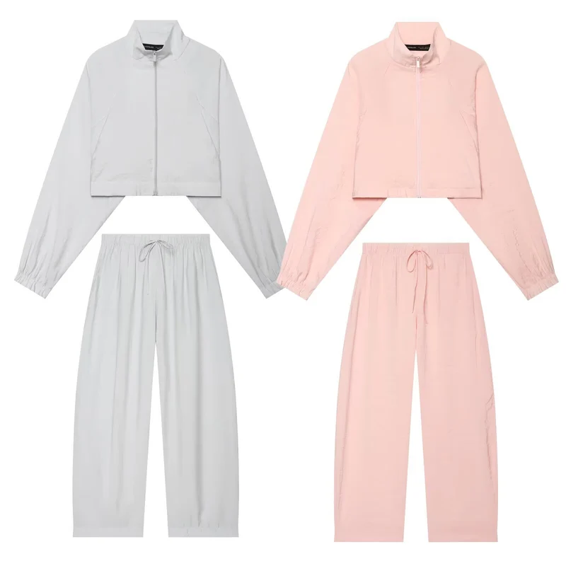 Damen 10+ Cropped Blousonjacke mit Funnel‑Stehkragen, Raglanärmeln und elastischen Bündchen Drune