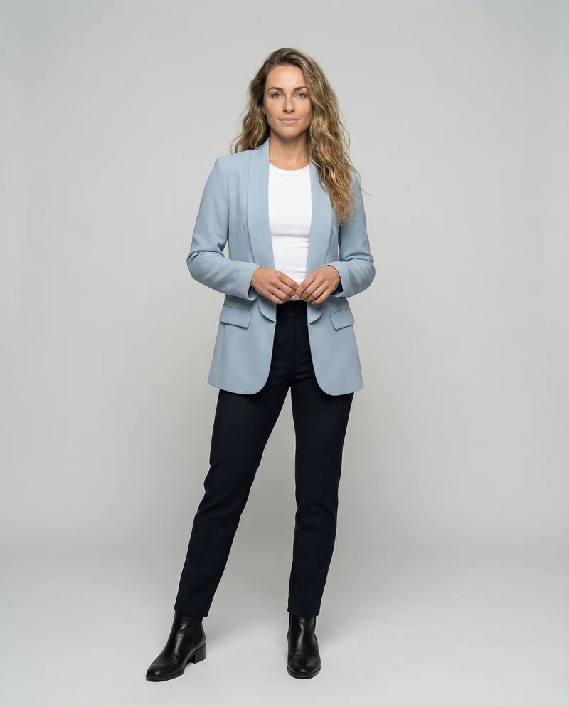 Damen Fließende Schalkante Longblazer
