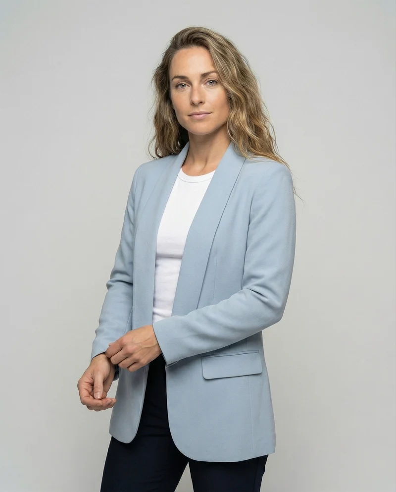 Damen Fließende Schalkante Longblazer