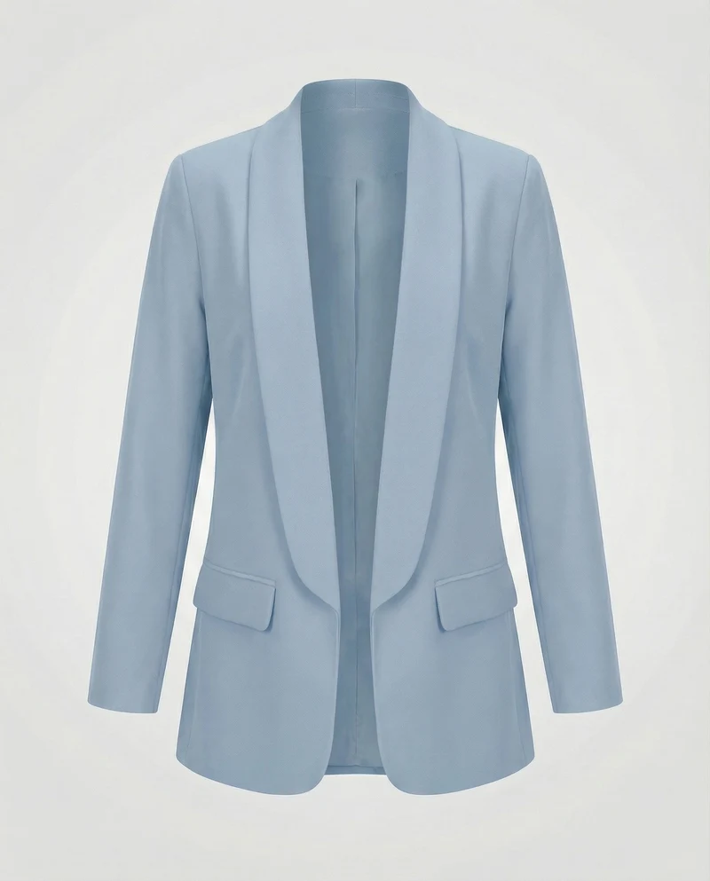 Damen Fließende Schalkante Longblazer
