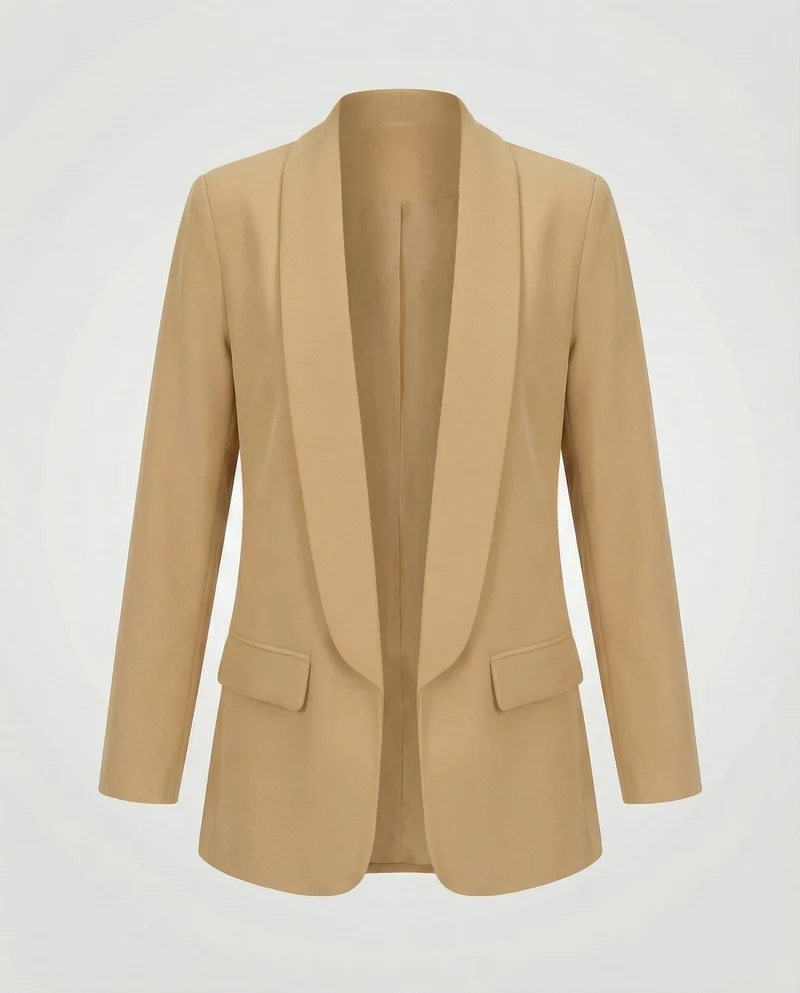 Damen Fließende Schalkante Longblazer