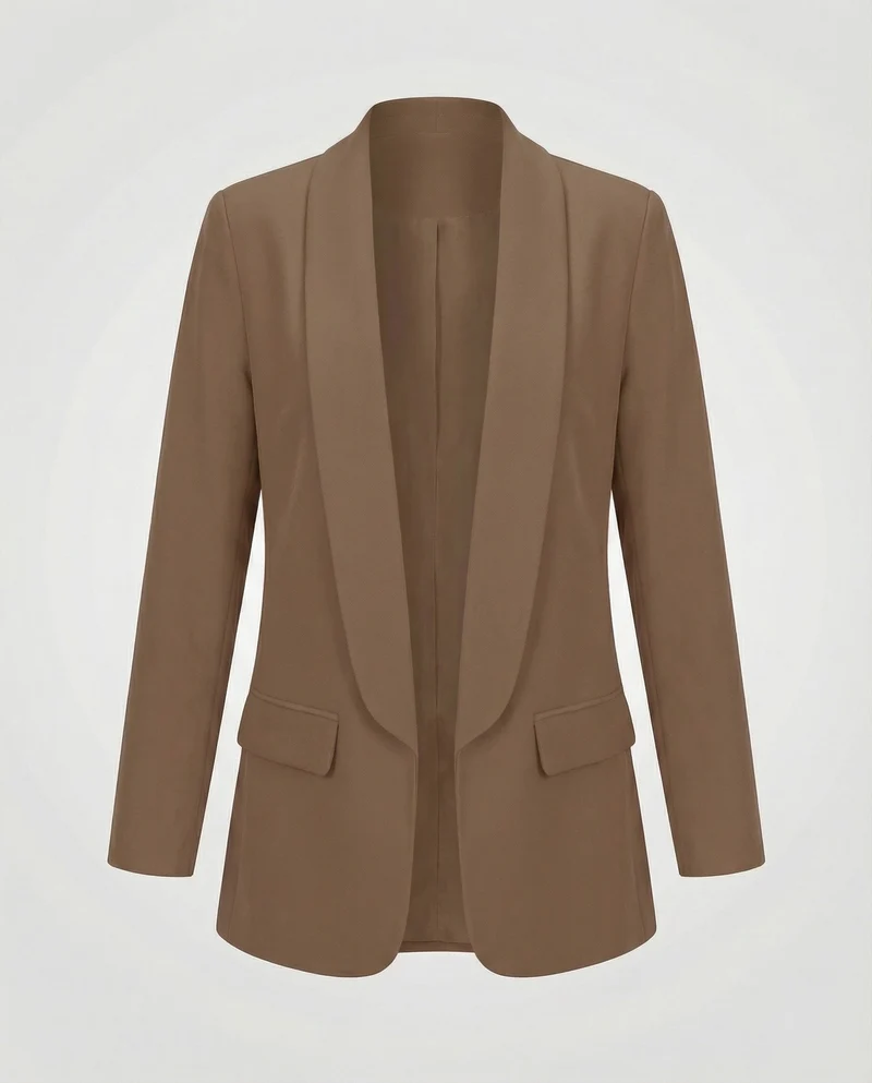 Damen Fließende Schalkante Longblazer