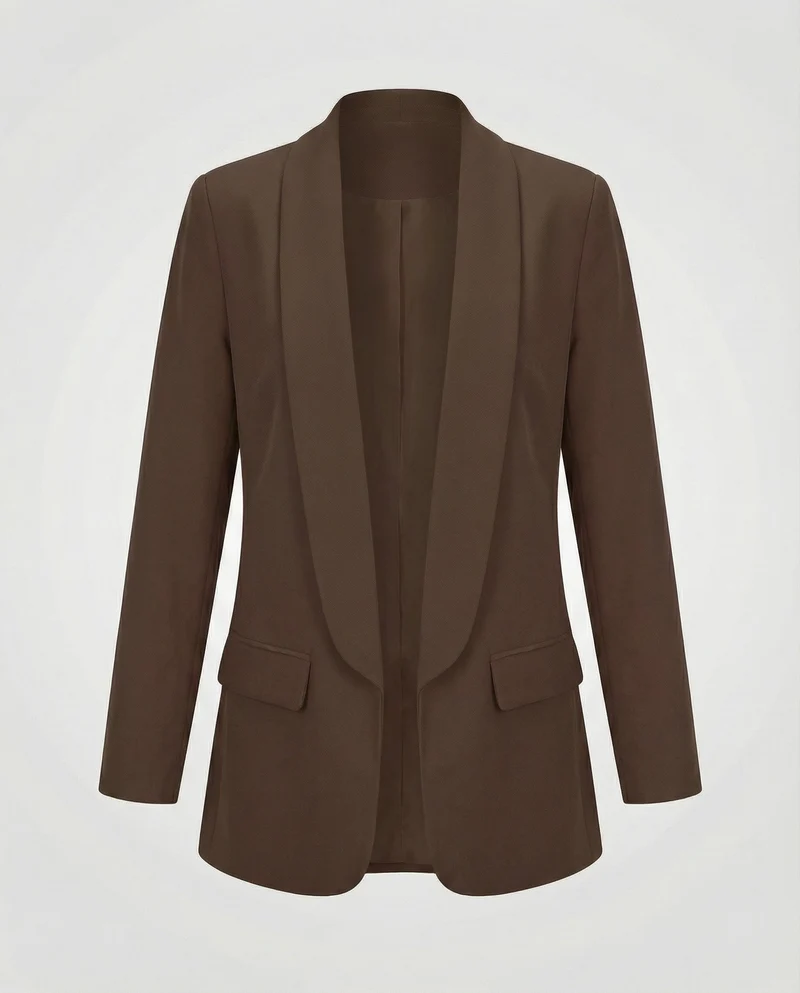 Damen Fließende Schalkante Longblazer